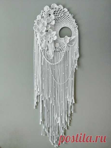 Extra Large Macrame Wall Hanging with flowers Wedding | Etsy