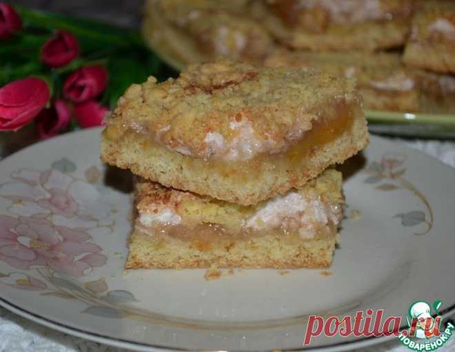 Тёртое пирожное с белково-грушевым кремом – кулинарный рецепт
