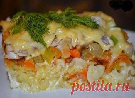 Лучшие кулинарные рецепты: Запеканка из макарон с курицей