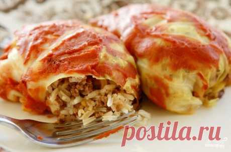 Голубцы с мясом и рисом - пошаговый кулинарный рецепт на Повар.ру