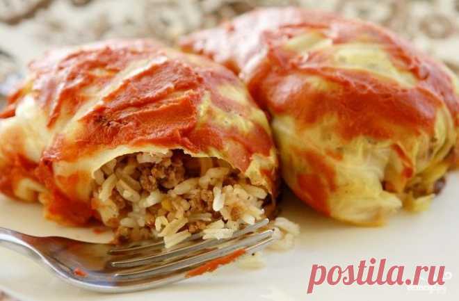 Голубцы с мясом и рисом - пошаговый кулинарный рецепт на Повар.ру