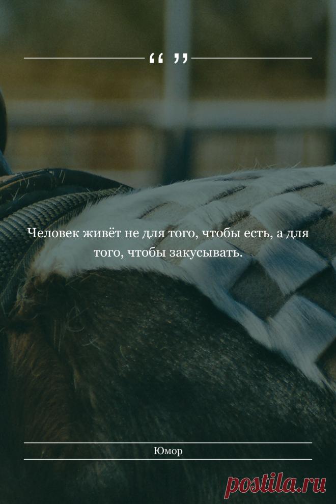 Цитата про «Юмор» — Человек живёт не для того, чтобы есть, а для…