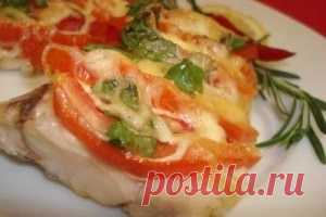 Рыба запеченная в духовке с овощами