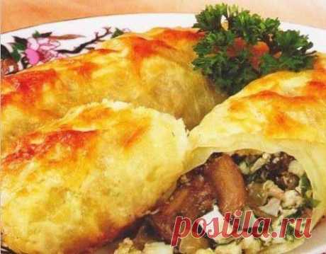 Голубцы с грибами и яйцами | Домашняя кулинария
