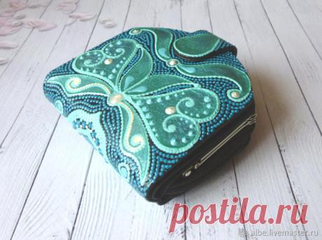 Кошелек кожаный Бирюза – купить в интернет-магазине на Ярмарке Мастеров с доставкой - FK86DRU | Омск
