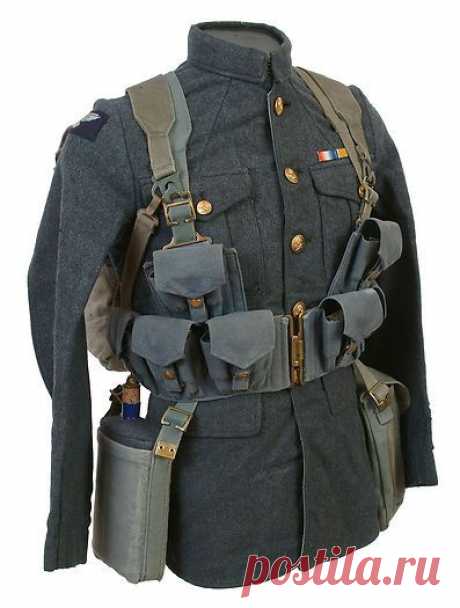 Дизельпанк. Мужская куртка. Десантник. RAF. Образца 1919 года с ремнями образца 1925 год. Подсумки.
