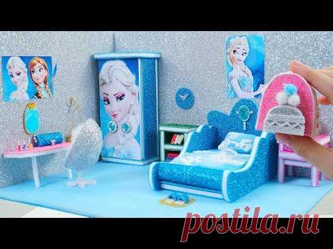 DIY Miniature Dollhouse Room ~ DIY Miniature Frozen Bedroom ~ Frozen Elsa Room Decor, Backpack