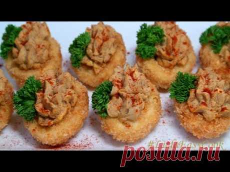 ☀ Фаршированные ЯЙЦА ☀ во фритюре Необычная подача блюд закусок  Deep fried deviled eggs