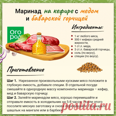 Маринад на кефире с медом и баварской горчицей