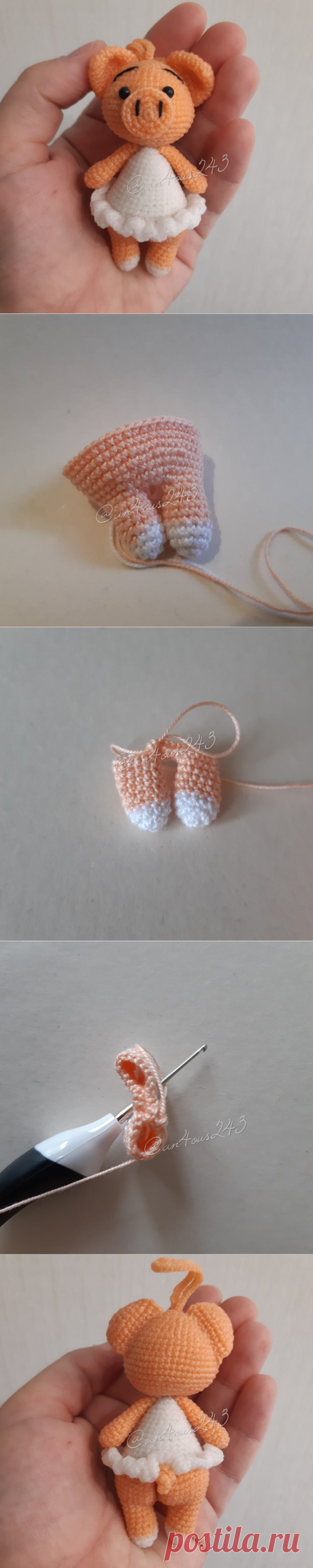 Поросенок амигуруми в платьице крючком | Hi amigurumi