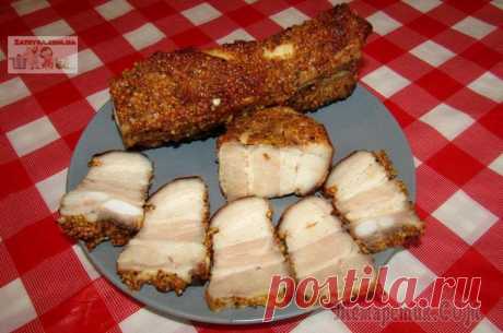 Свиная грудинка в горчичном маринаде в духовке