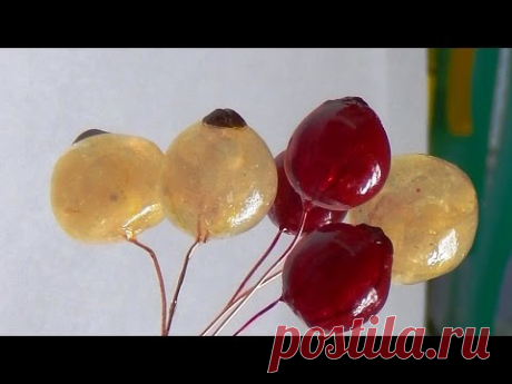 Ягоды красной и белой смородины из прозрачной полимерной глины МК - YouTube