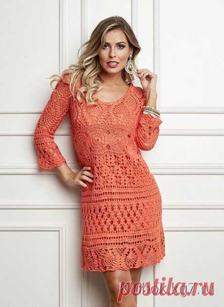 Оранжевое чудо. Платье с бразильского сайта. | Клубок