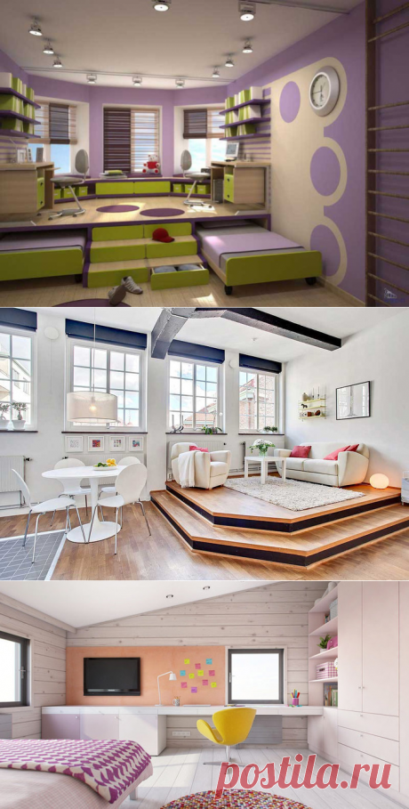 Подиум в квартире: интересные идеи . Для небольшой по площади квартиры может стать интересной идеей создание подиума.

Ведь подиум – не просто красивое дизайнерское решение, но и весьма функциональное.

Представляет он собой небольшое возвышение, еоторое можно разместить и в спальне, и в детской, и в гостиной.