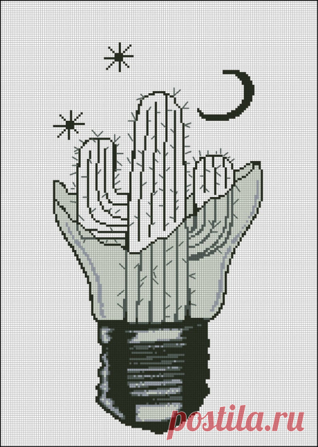 Abstract Cross Stitch Pattern Cactus in Lamp Modern | Etsy