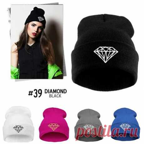 [ Magic ] Хиты 2014 большой алмаз логотип женщины / мужчины свободного покроя хлопок вязаная шапка хип хоп танец шляпа шапки мода Skullies и шапочки 9 цвета, принадлежащий категории Лыжные и спортивные шапки и относящийся к Одежда и аксессуары на сайте AliExpress.com | Alibaba Group