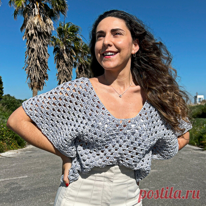 12 летних блузок крючком со схемами - Успей обновить гардероб до конца лета | Вязание крючком | Дзен