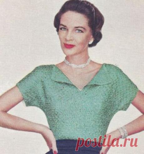 Vintage-Knitting-PATTERN-Reversible-Knitted-Ribbon-Evening-Suit-Blouse-Top