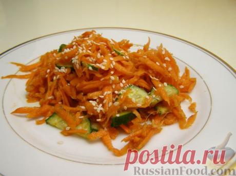 Рецепт: Пряный морковный салат с кунжутом на RussianFood.com