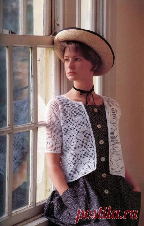 Романтичный кардиган с короткими рукавами