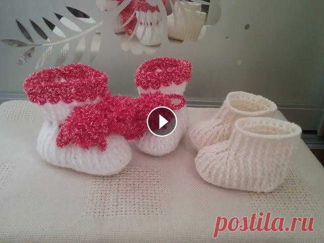 Пинетки-сапожки "УГГИ" крючком. Часть 2/2 /How to knit Baby Bootiess Предлагаю связать сапожки "Угги" для наших малышей на размер 10-11 смПинетки "УГГИ" часть 1: Ссылка на пряжу: Вывязывание шнурков:...