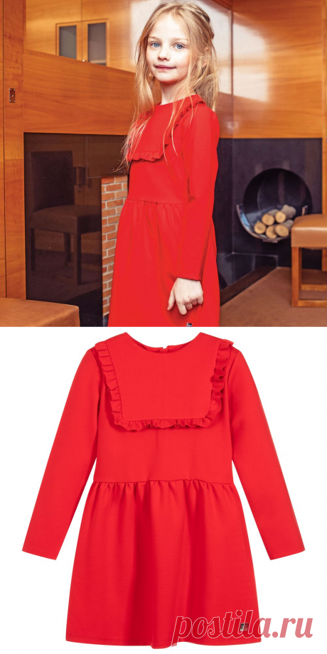 Carrément Beau - Girls Red Milano Jersey Dress | Childrensalon