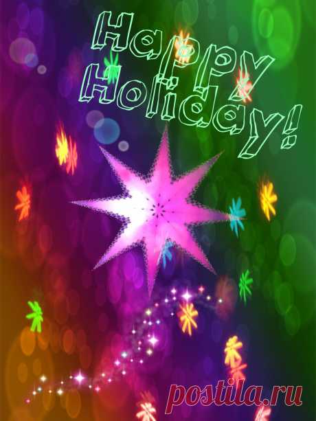 Счастливых праздников! *****  ------- *****   Happy Holiday Star  Free Stock Photo HD - Public Domain Pictures