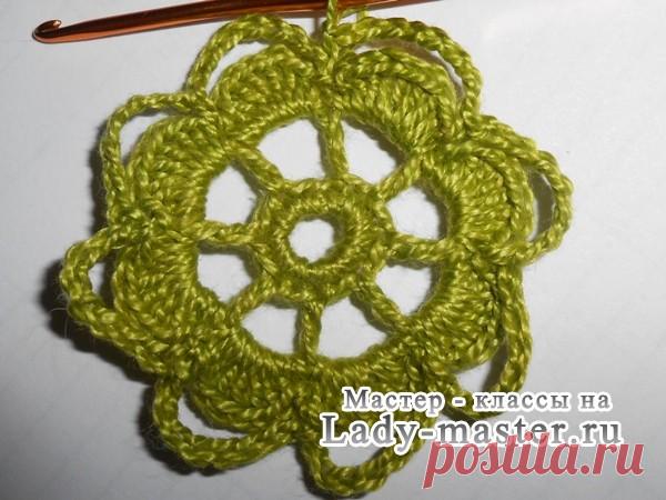 Вязаное ожерелье крючком из мотивов. Мастер-класс с пошаговыми фото