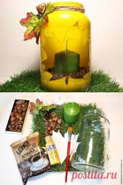 Делаем осенний подсвечник