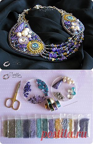 МК Вышитое бисером колье "Пробуждение" - Ярмарка Мастеров - ручная работа, handmade