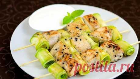 Куриные шашлычки с кабачками