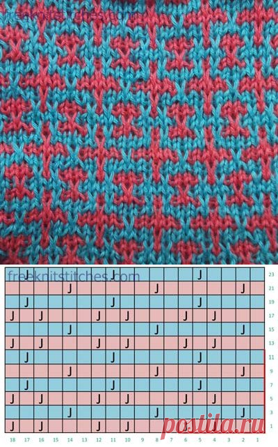 Knit with two colors Chain