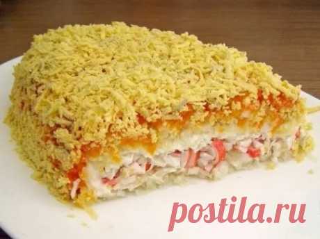 Крабовый слоеный салат - Dynastyofchefs.ru