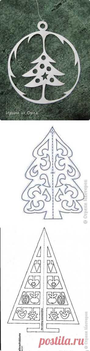Трафареты для вырезания. Елочки.