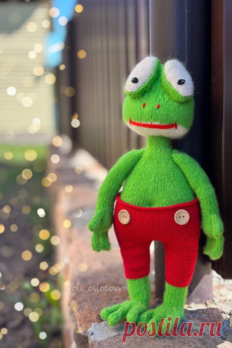 Лягушка спицами МК.
