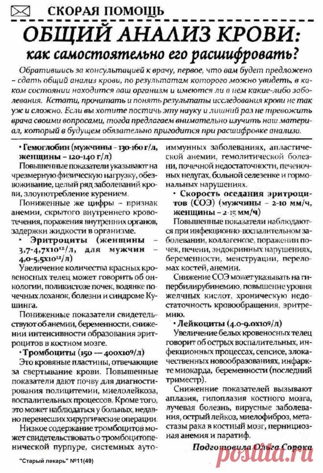 Общий анализ крови: как самостоятельно его расшифровать?