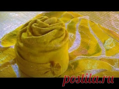 Валяная шапочка с отстроченным краем и палантин на шелке - &quot;Солнце в декабре&quot; - YouTube