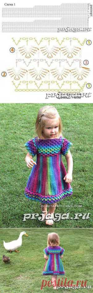 Вязаное платье с чешуйками от Bonita Patterns
