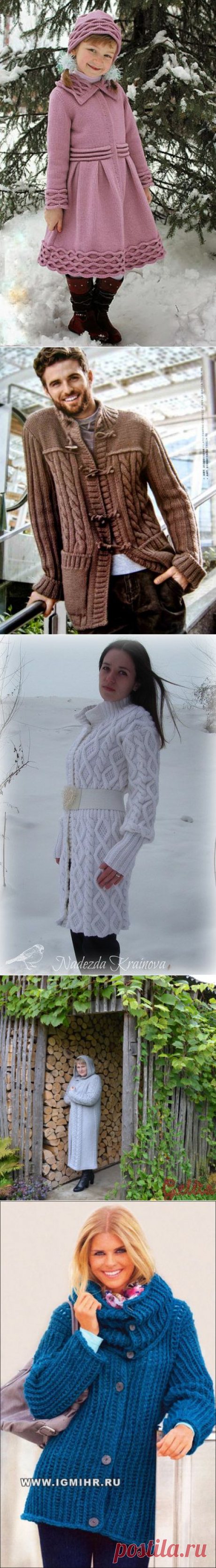Пальто, куртки спицами. Подборка 64