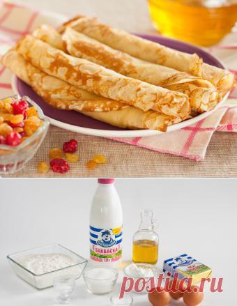 Ванильные блинчики на закваске - рецепт приготовления от Простоквашино