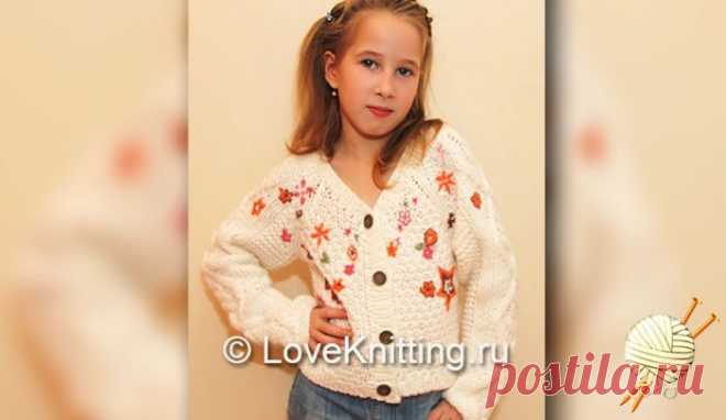 Жакет c вышивкой | Loveknitting.ru