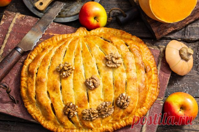 Пирог с тыквой, яблоками и грецкими орехами. Пошаговый рецепт с фото — Ботаничка