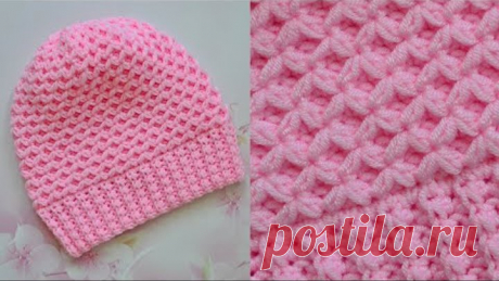 Шапка крючком НЕЖНОСТЬ. ВЯЗАТЬ ЛЕГКО. Мастер класс. Hat crochet pattern