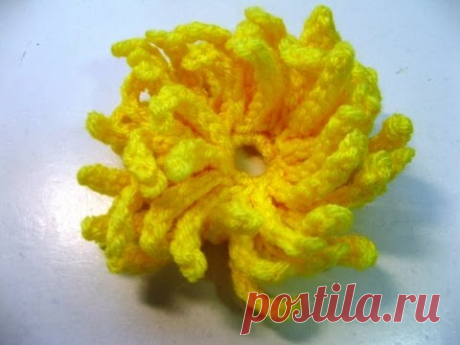 how to crochet a chrysanthemum Flower - YouTube
