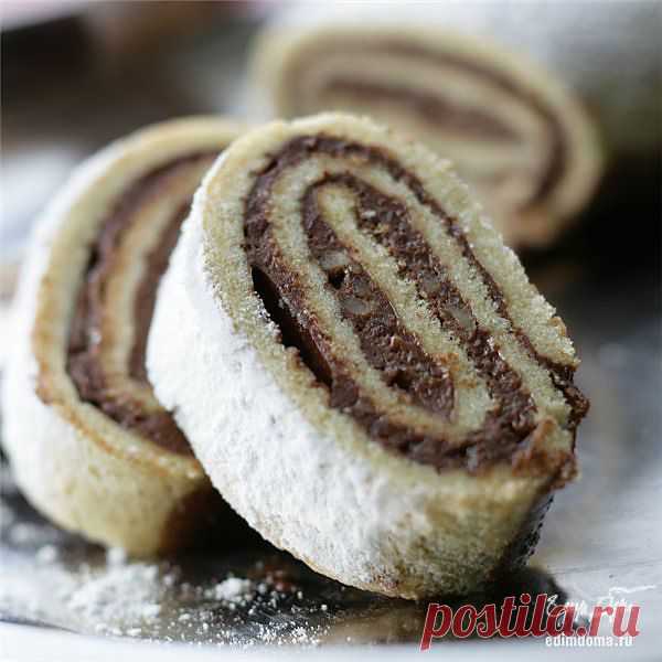 Как приготовить рулет с шоколадным кремом рецепт блюда с фото
