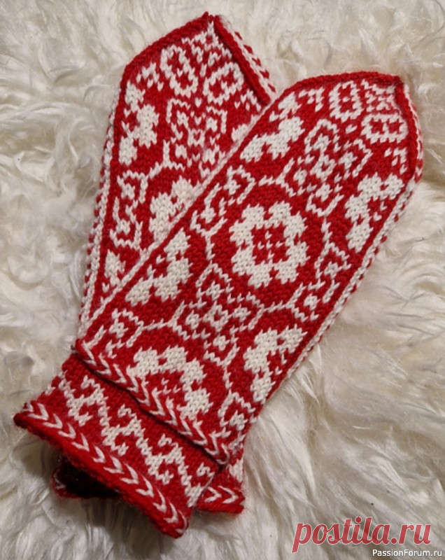 Жаккардовые варежки 
