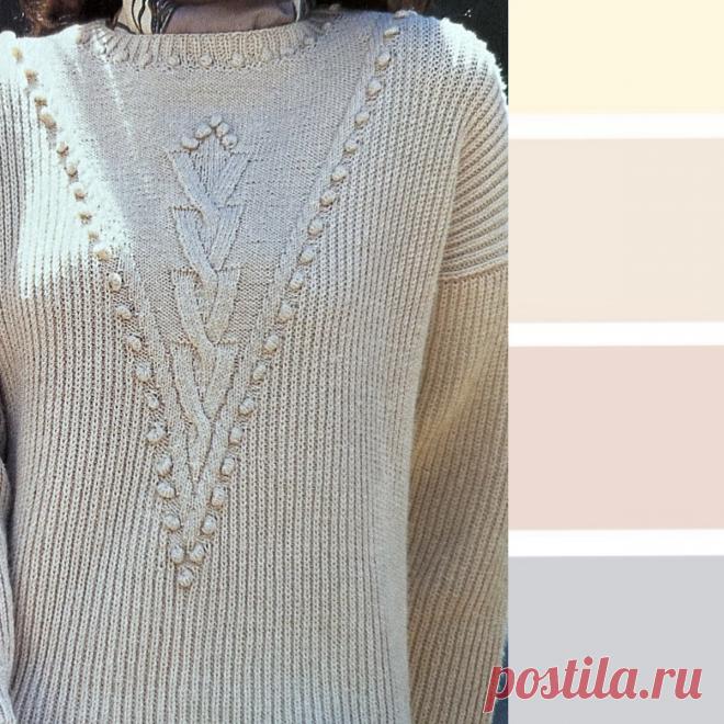 Вяжем в нюдовых оттенках - 3 джемпера со схемами | Мила Кудрявцева Все о вязании и рукоделии | Дзен
