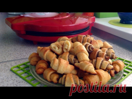 Творожные рогалики. Рогалики сахарные в пиццамейкере.