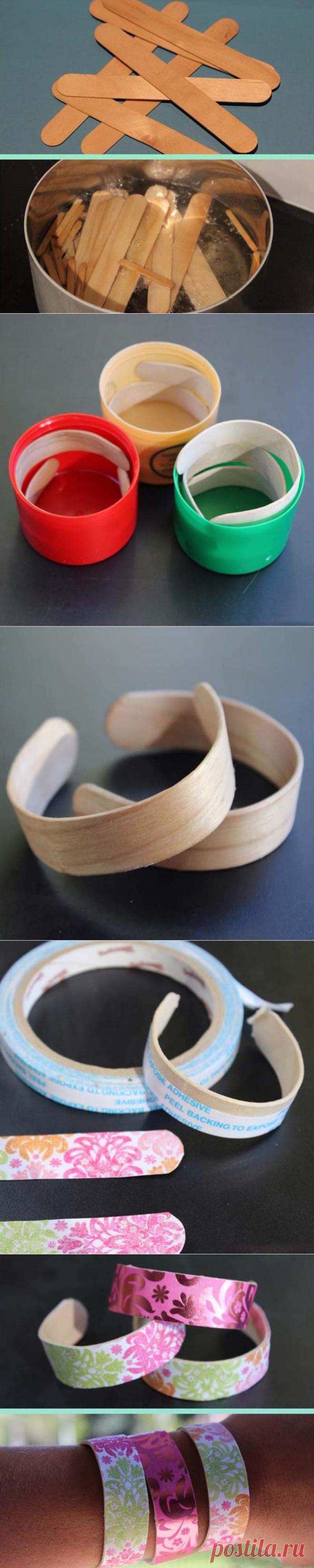 Как сделать браслетики из палочек от мороженого
