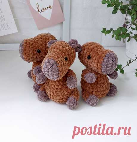 PDF Малыш Капибара крючком. FREE crochet pattern; Аmigurumi animal patterns. Амигуруми схемы и описания на русском. Вязаные игрушки и поделки своими руками #amimore - маленький капибара из плюшевой пряжи, плюшевая капибара.
